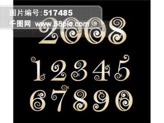 2009最新的精美时尚的花纹数字